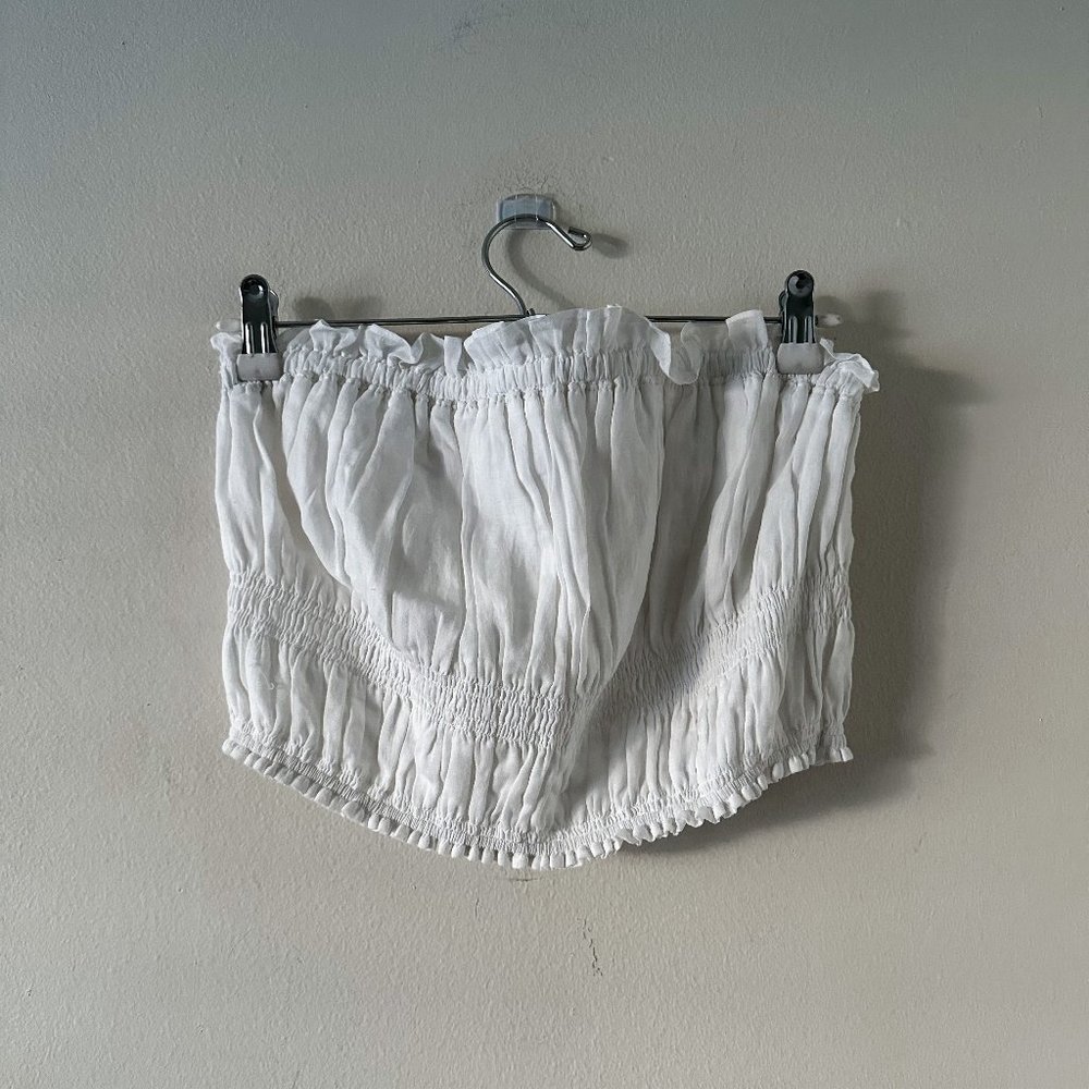 FRAME Smocked Strapless Top - Picture 2 of 7